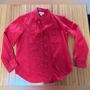 Filson Red Wool Button Down Shirt (Large)